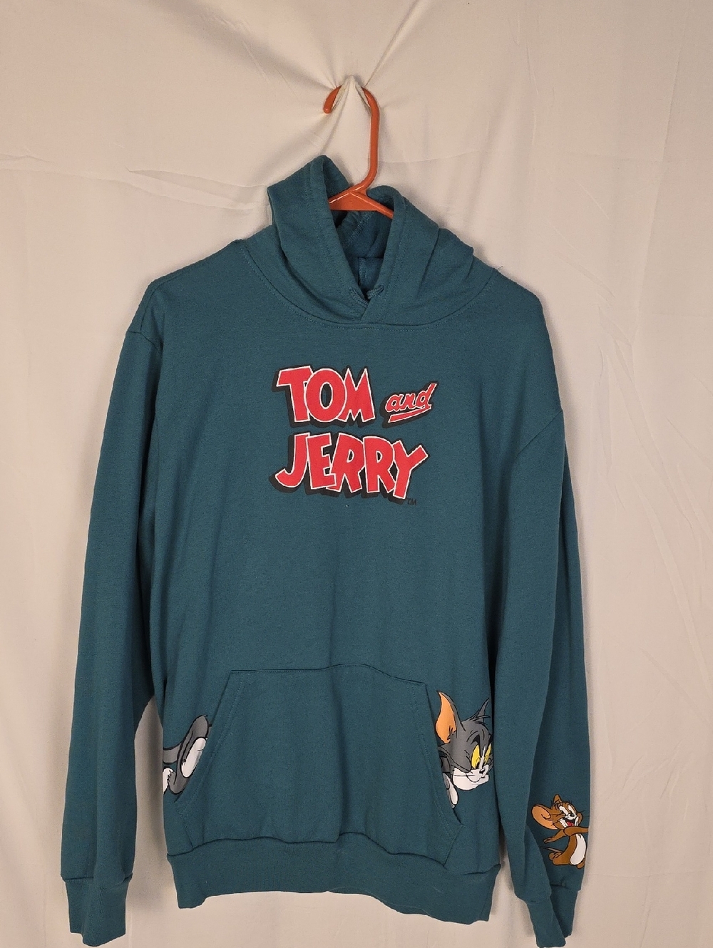 Tom and Jerry Teal Graphic Hoodie